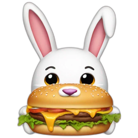 Bad bunny eating a burger emoji