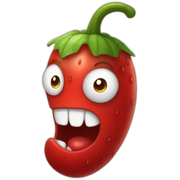 an evil red cucumber with steam coming out of his ears with emoji