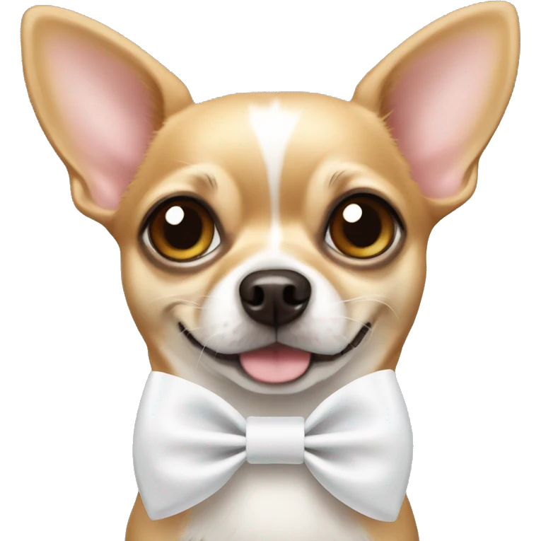 Chihuahua wearing a white bow emoji