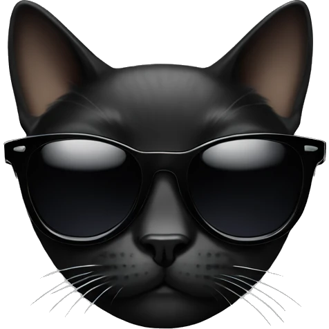black cat with solid sunglasses emoji