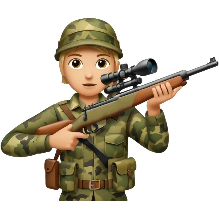 deer hunting. bolt action rifle with a scope mounted to the top of the gun barrel  emoji