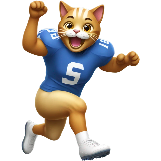 cat celebrating after scoring touchdown emoji