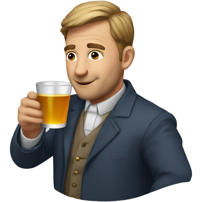 William Skrinak having a drink emoji