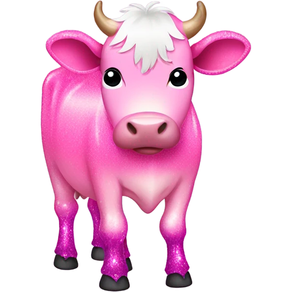 Pink ombre full body cow with glitter  emoji