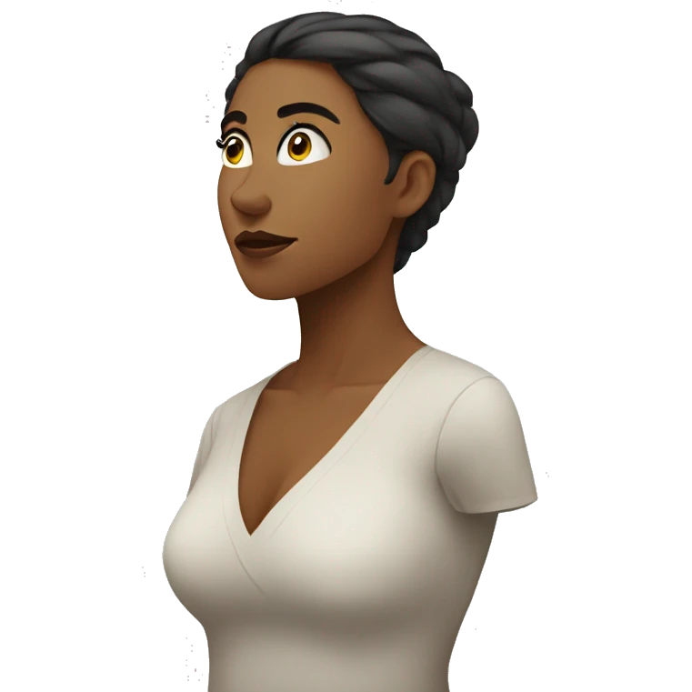 Side profile women looking side eye at the camera  emoji