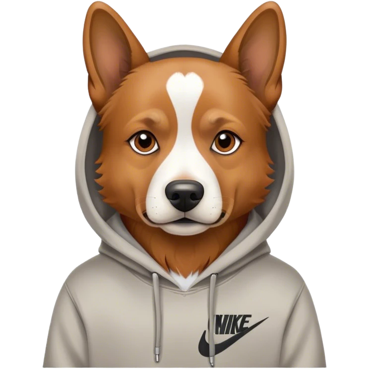 Dog wearing a Nike hoodie emoji