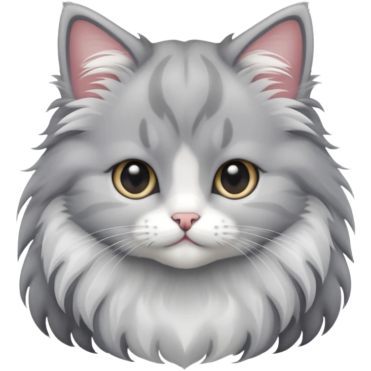 Long-haired cute kitten emoji