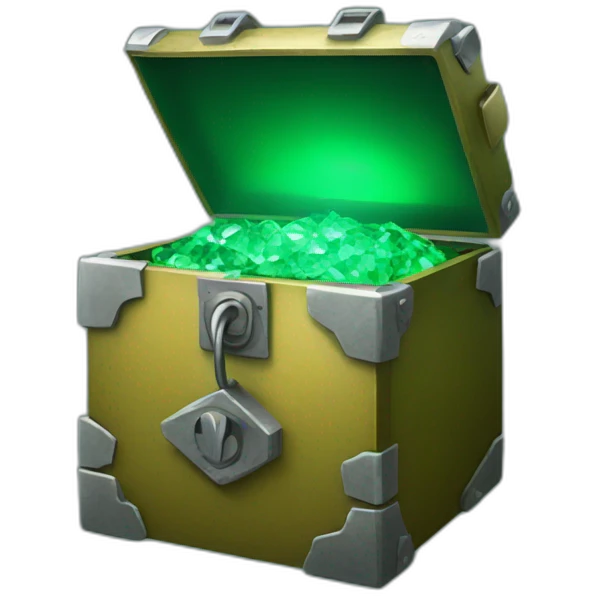 open safe in the middle of the emerald emoji
