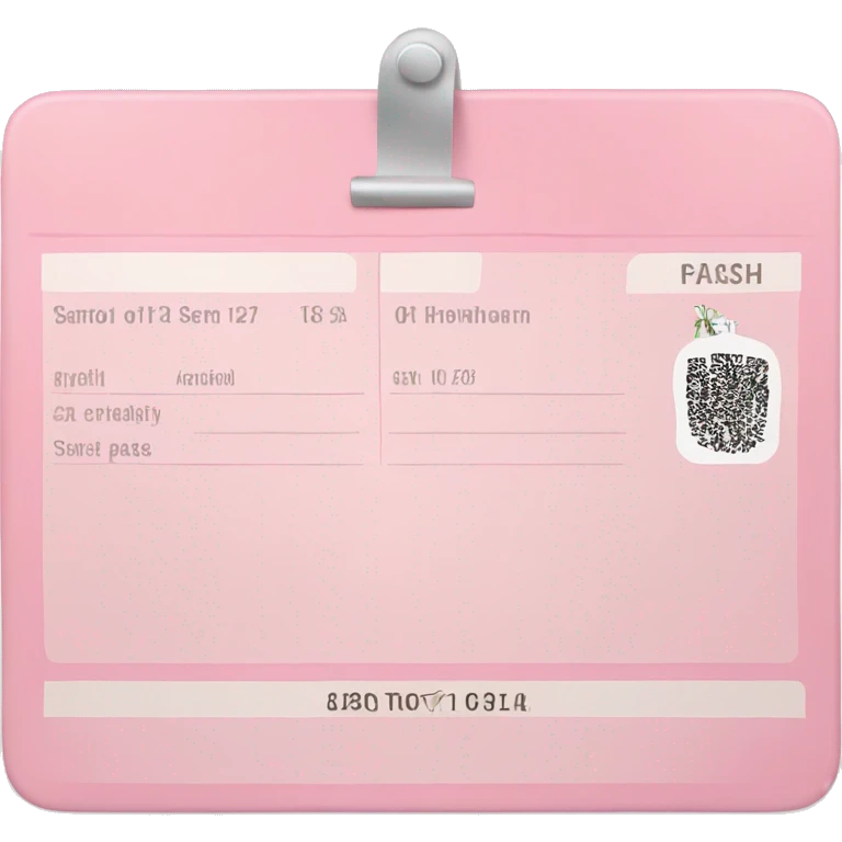 Light pink boarding pass  emoji