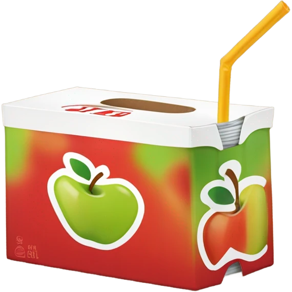 apple juice carton with a straw emoji
