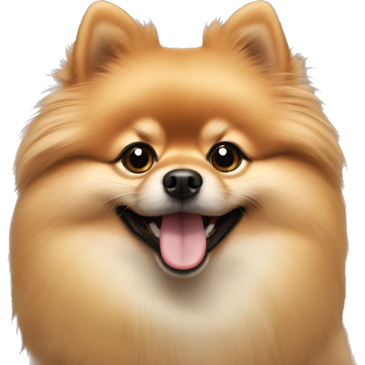 Tan pomeranian smiling emoji