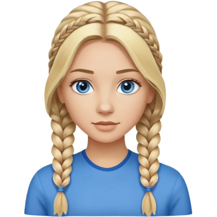 Blonde balayage  With highlights long hair half braids women blue eyes  emoji