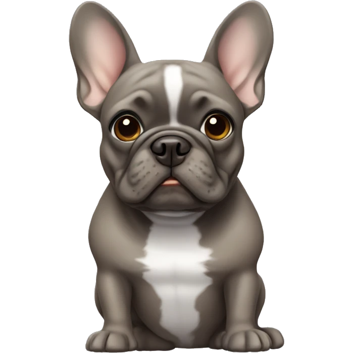 Brown grey frenchie  emoji