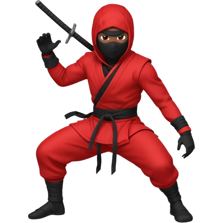 black skin ninja red clothes emoji