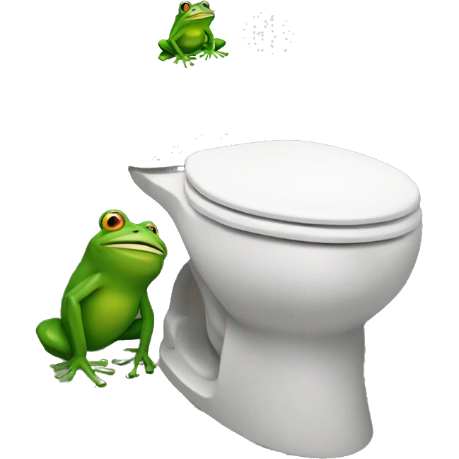 Frog on the toilet emoji