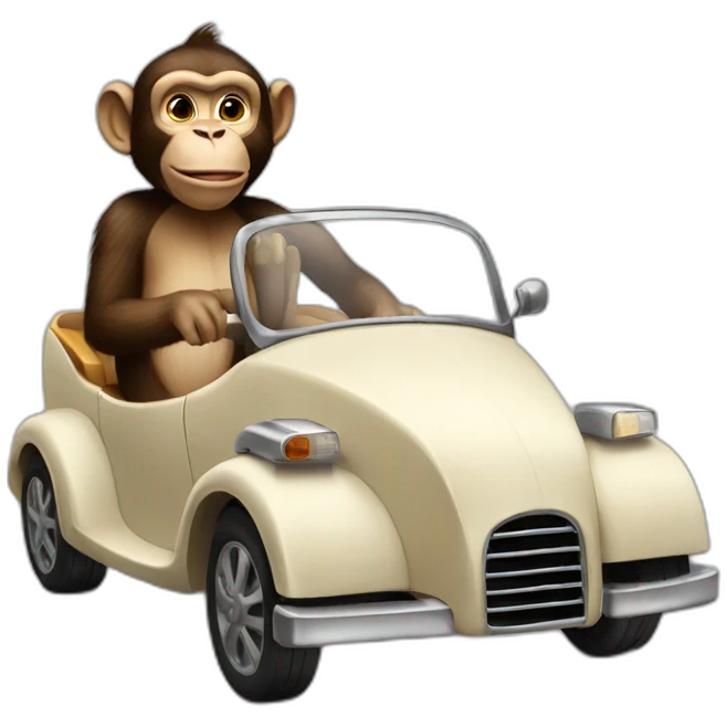 An elegante monkey driving emoji