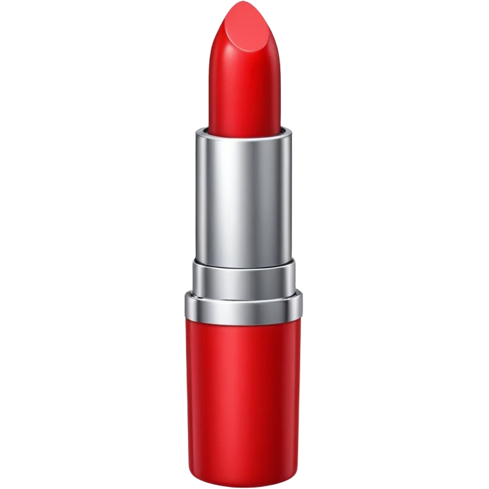 lipstick bullet, polished silver chrome, sexy beauty symbol emoji