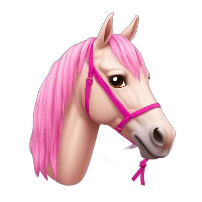caballo con lazo rosa emoji