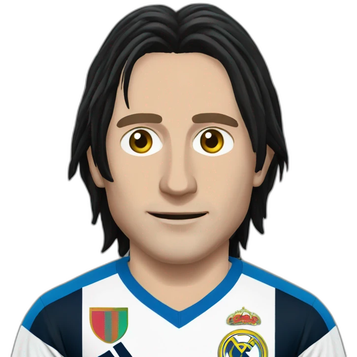 Luka Modric with black hair emoji