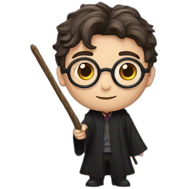 Harry Potter with wand emoji