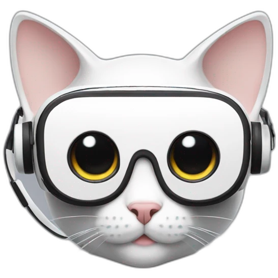 Cat with oculus quest 2 white headset emoji