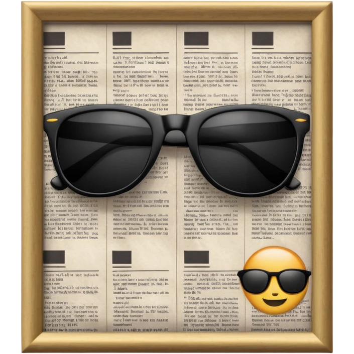 Sunglasses on newspaper emoji