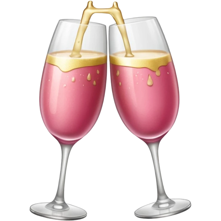 champagne glasses with pink meat champagne giving cheers emoji