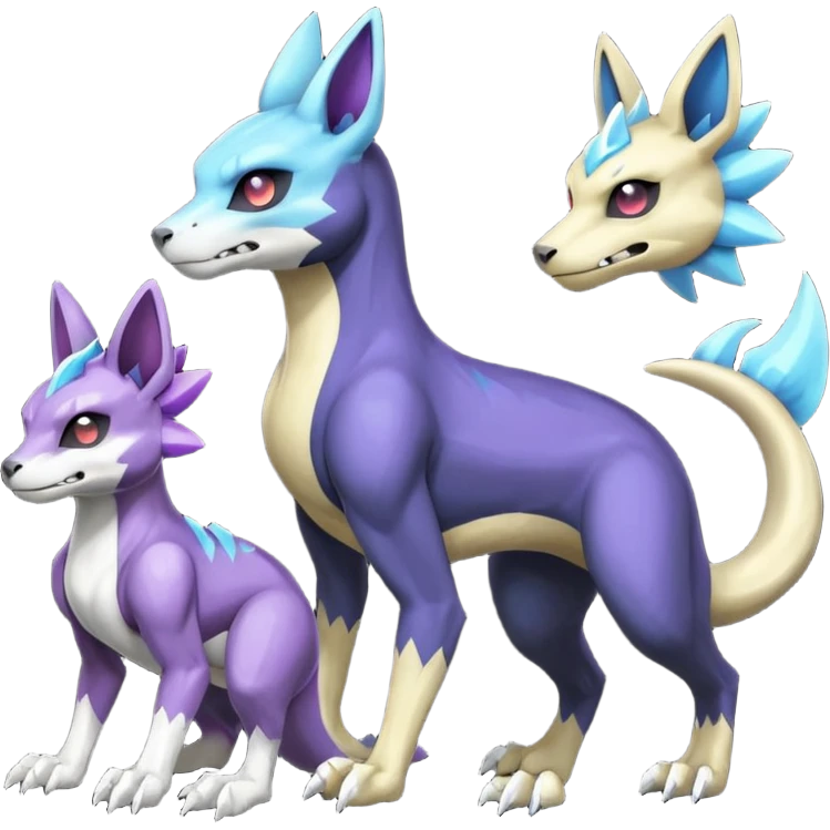 Duskull-Manectric-Electrike-Lucio-Cubone-Umbreon-Marowak-Draco-Fakémon-hybrid-creature (full body), 4 legs emoji