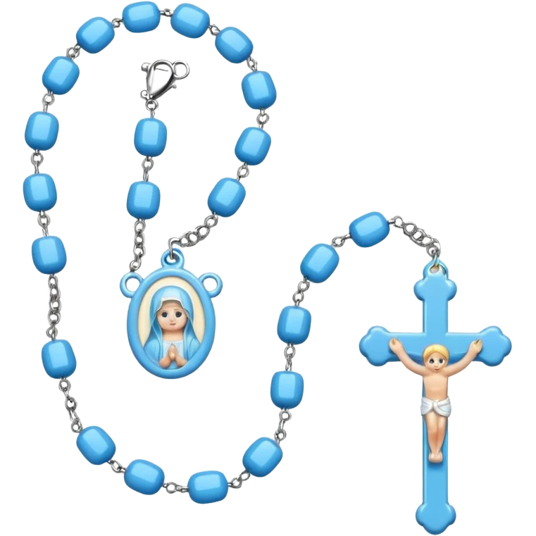 an all baby blue rosary emoji emoji