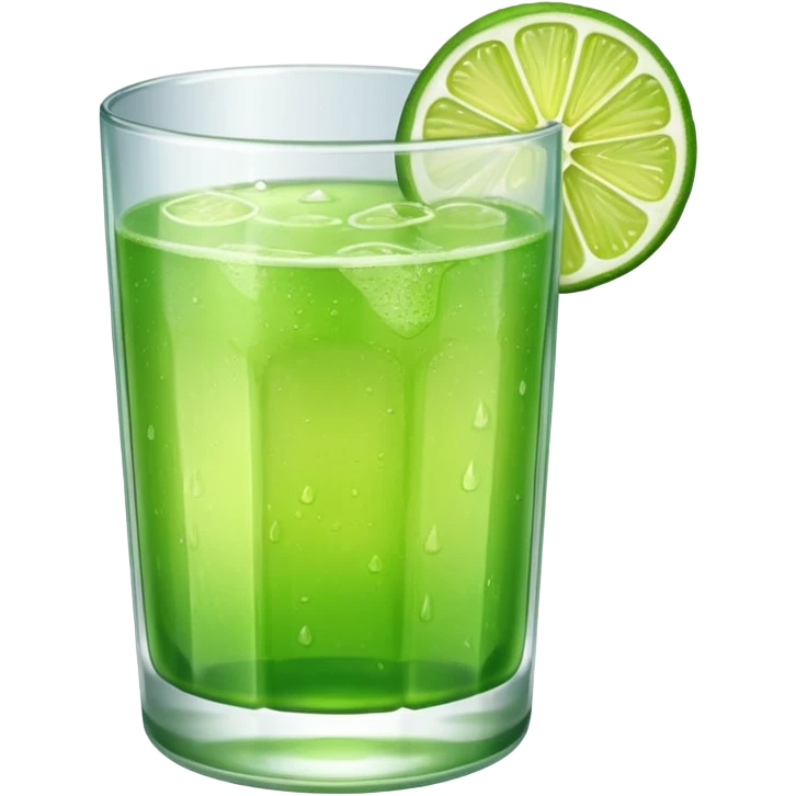 a glass of lime juice, vibrant green, simple, clear emoji