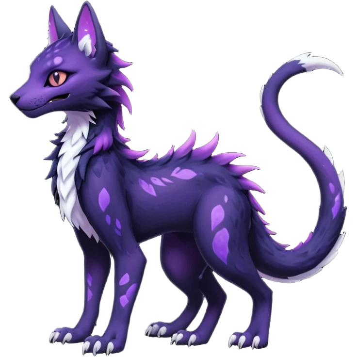Kawaii dark black purplish blackish edgy fantasy ethereal feline-vernid-sergal-monster-fursona animal creature full body with intricate markings  emoji