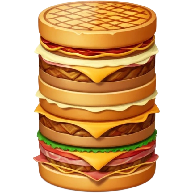 A savory food tower built from stacked meats emoji