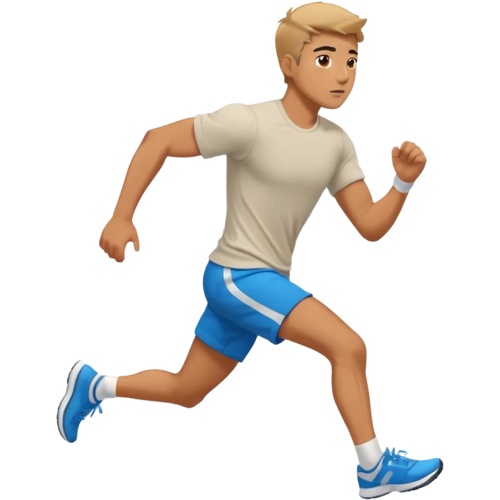 Man trying to catch up to car emoji