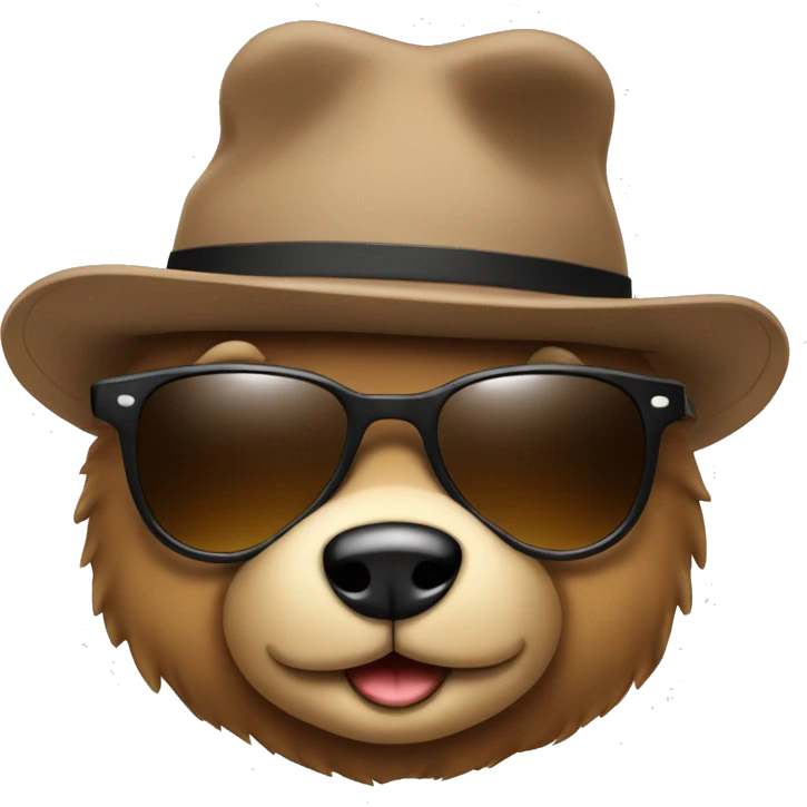 Teddy Bear with sunglasses and a hat emoji