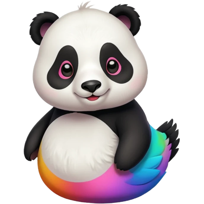 Colorful goose and panda mix emoji