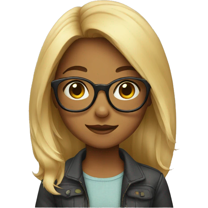girl wearing glasses emoji