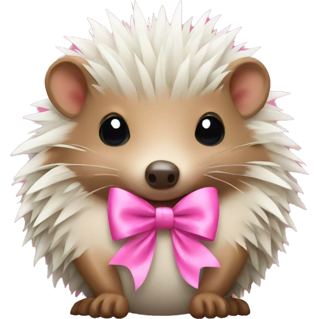 Hedgehog with a pink bow emoji