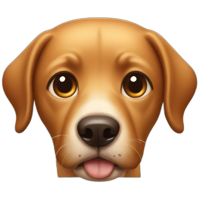 caramel dog with rolled eyes emoji