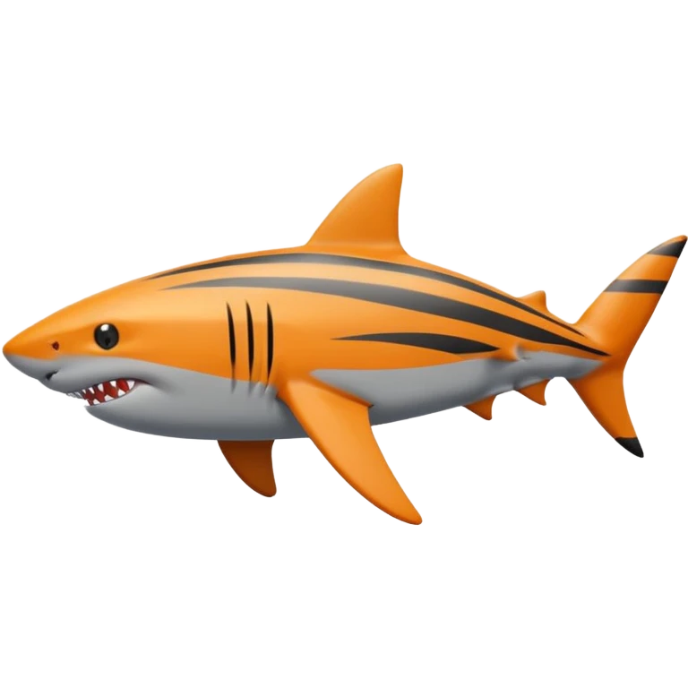 side view of shark body with a cat face emoji