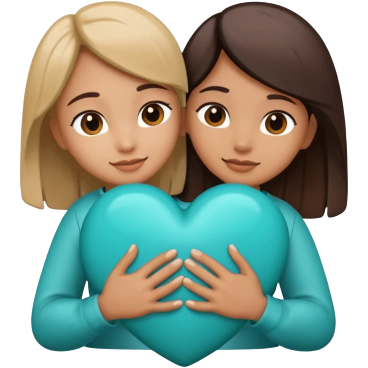 hugging teal heart emoji