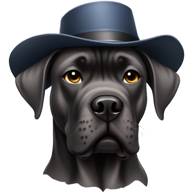 Cane corso wearing a hat emoji