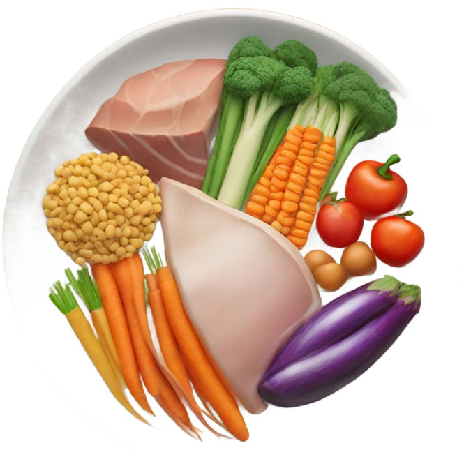 a large plate of healthy food emoji