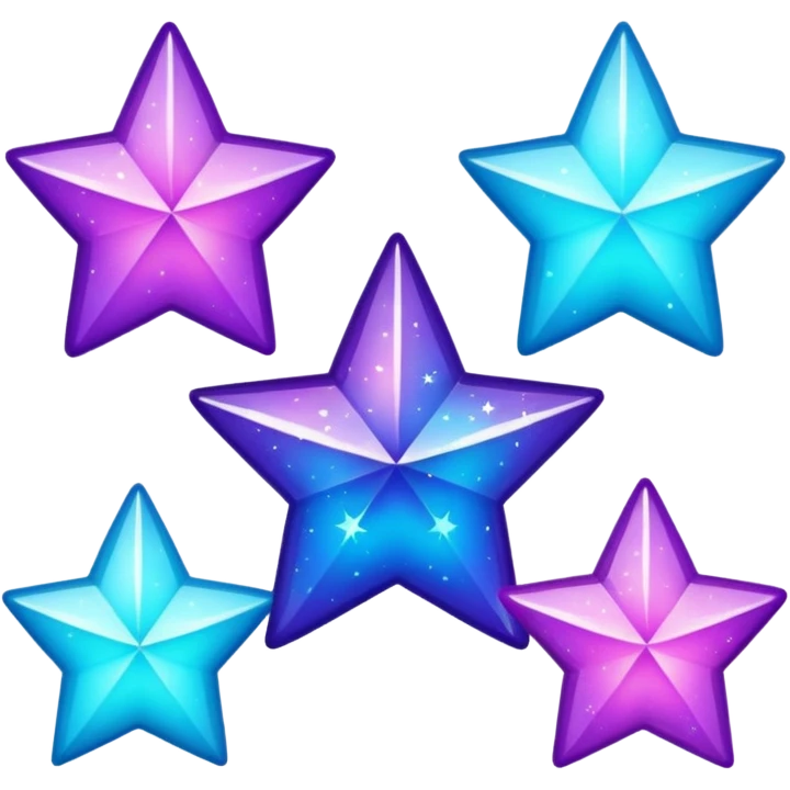 glitter purple and cian stars emoji
