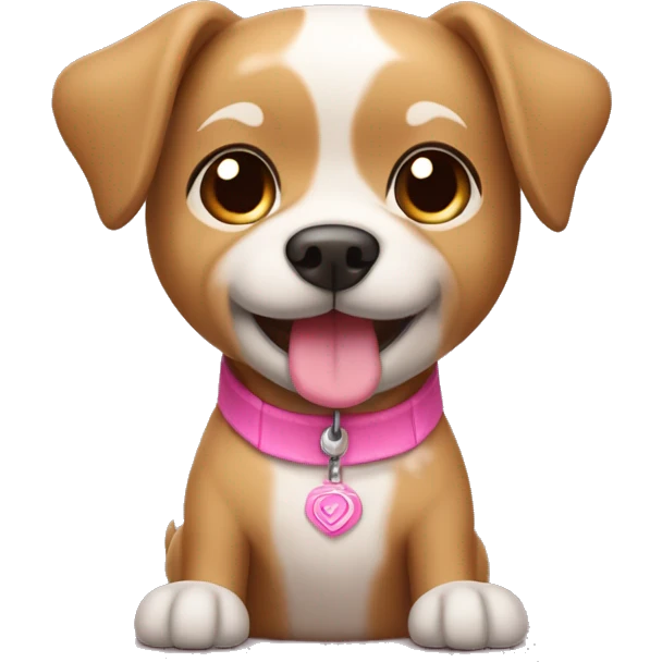 Cute light brown dog with a pink ྀིྀི  emoji