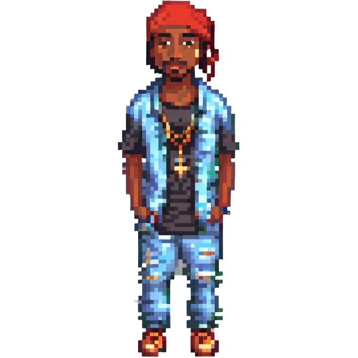 2Pac в полный рост, no background emoji