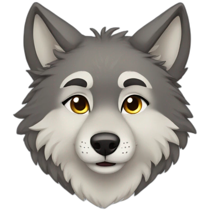 Wolf anthro furry cute emoji