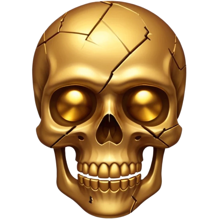 broken gold skull emoji