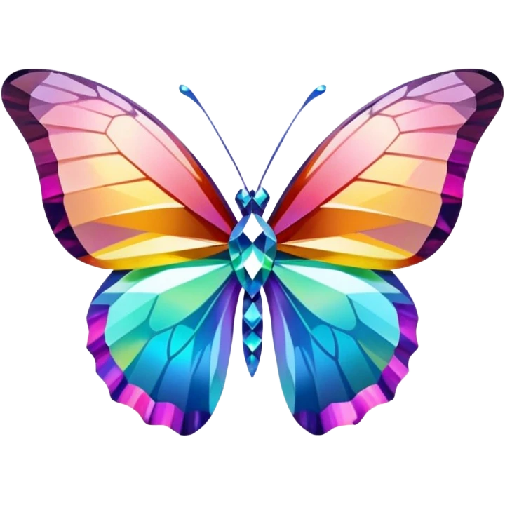 butterfly shaped 56-carat iridescent diamond emoji