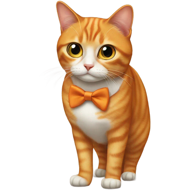 orange cat wearing a bowtie  emoji