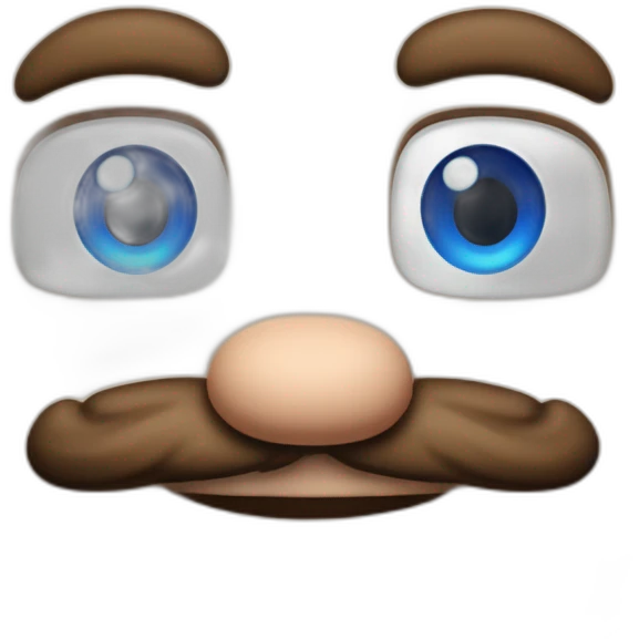 Super mario bros with blue eyes emoji